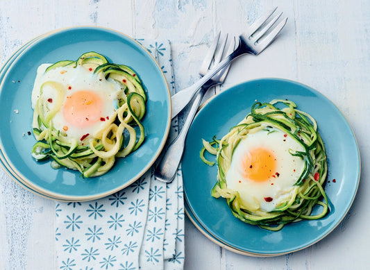 Zoodle Nests with Poached Eggs