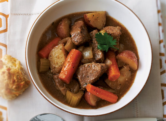 Oven-Baked Beef Stew With Biscuits