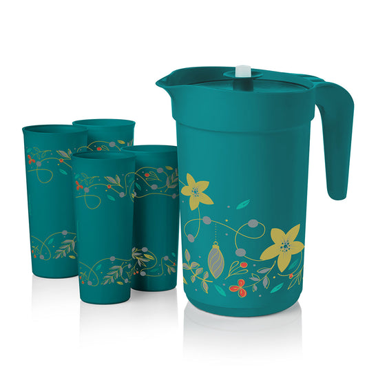 Tupperware® Holiday Holly Pitcher & Tumbler Set | Festive Drinkware Set
