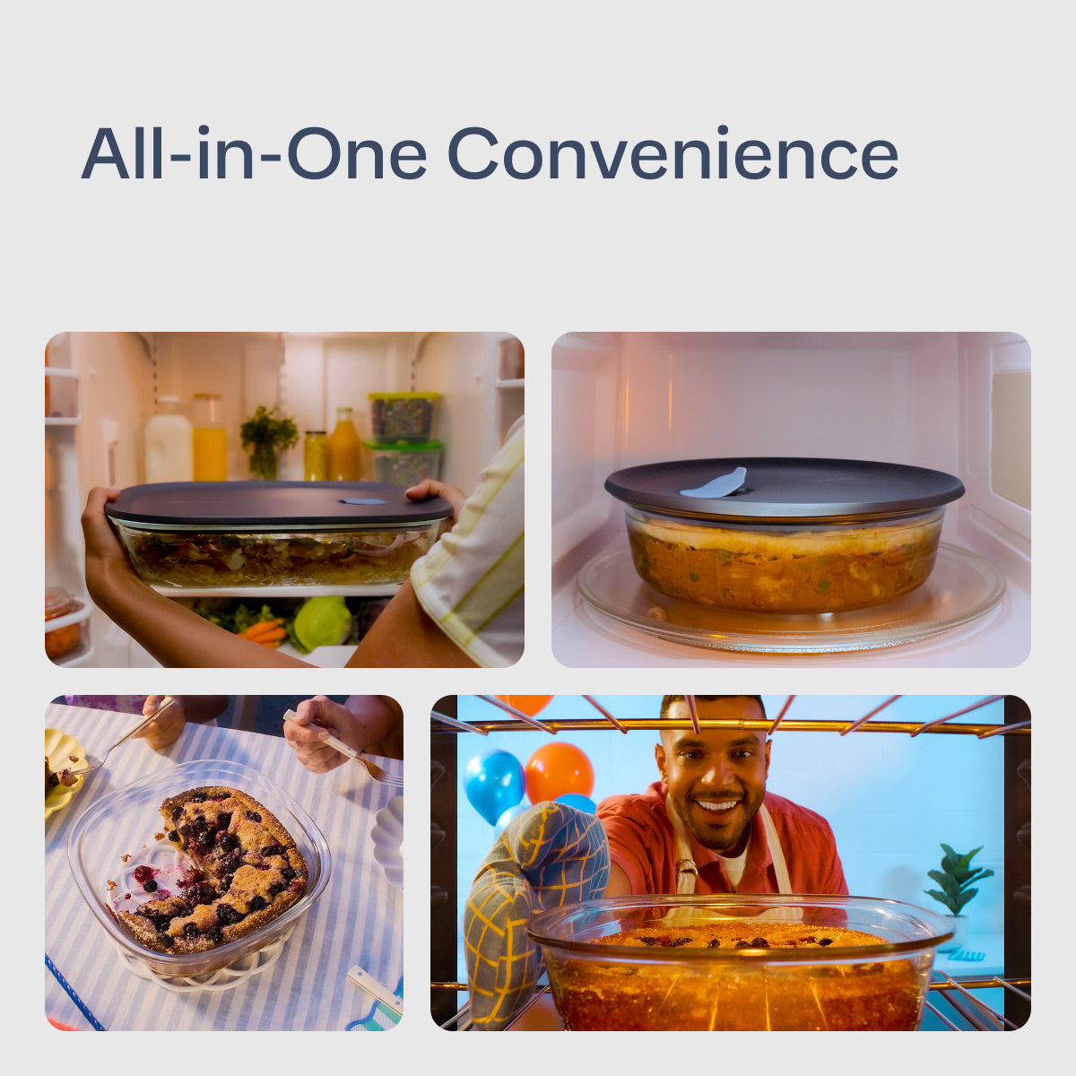 Plat de cuisson hermétique carré en verre | Voila™ de Tupperware® de 1,6 L/1,7 pte