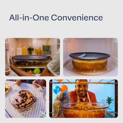 Plat de cuisson hermétique carré en verre | Voila™ de Tupperware® de 1,6 L/1,7 pte