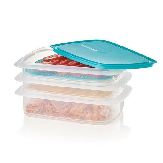 Tupperware Fridge Stackables Family Set with chopped tomatoes in top container